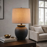 Modern European furniture - Antique Gray Ceramic Table Lamp - www.oroa.com