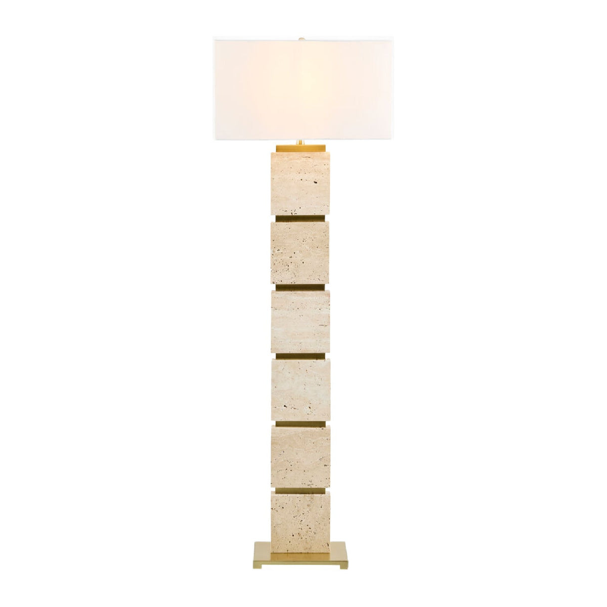 Modern European furniture - Burnished Yellow Travertine Floor Lamp - www.oroa.com