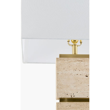 Modern European furniture - Burnished Yellow Travertine Floor Lamp - www.oroa.com