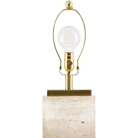 Modern European furniture - Burnished Yellow Travertine Floor Lamp - www.oroa.com