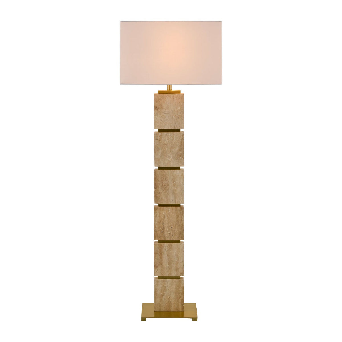 Modern European furniture - Natural Travertine Accent Floor Lamp - www.oroa.com