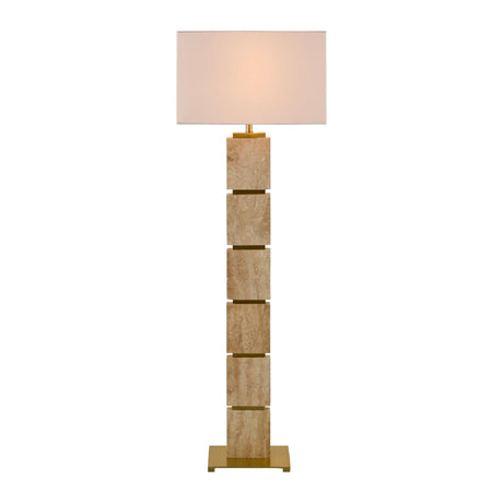 Modern European furniture - Natural Travertine Accent Floor Lamp - www.oroa.com