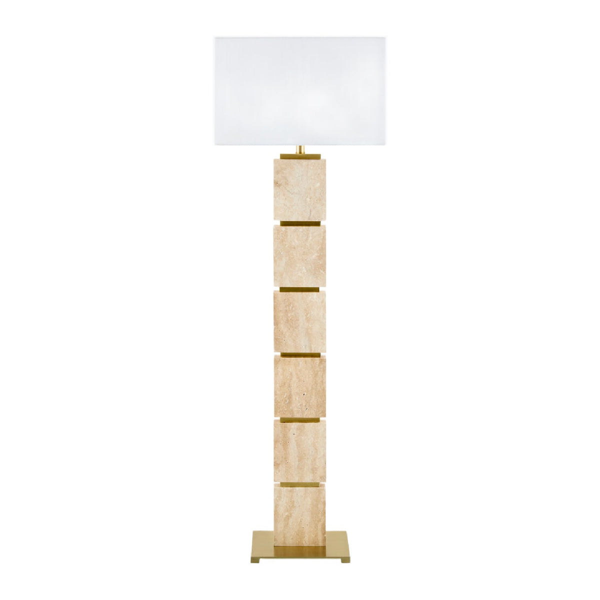 Modern European furniture - Natural Travertine Accent Floor Lamp - www.oroa.com
