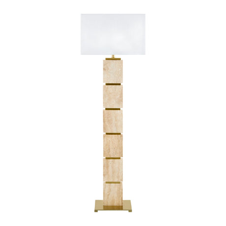 Modern European furniture - Natural Travertine Accent Floor Lamp - www.oroa.com