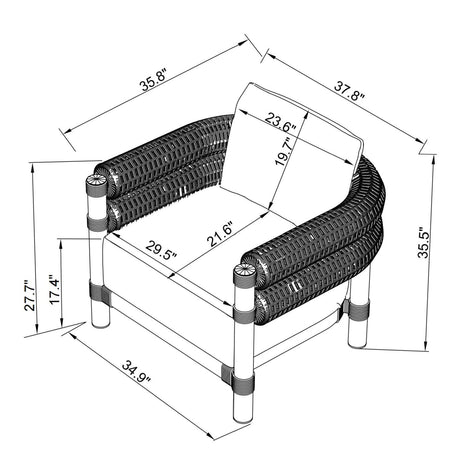 Modern European furniture - Cushioned Wicker Outdoor Accent Chair - www.oroa.com