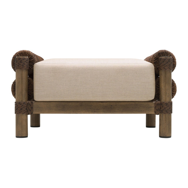 Modern European furniture - Cushioned Wicker Outdoor Ottoman - www.oroa.com