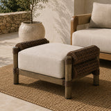 Modern European furniture - Cushioned Wicker Outdoor Ottoman - www.oroa.com