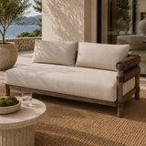 Modern European furniture - Cushioned Wicker Outdoor Right-Armed Sofa - www.oroa.com