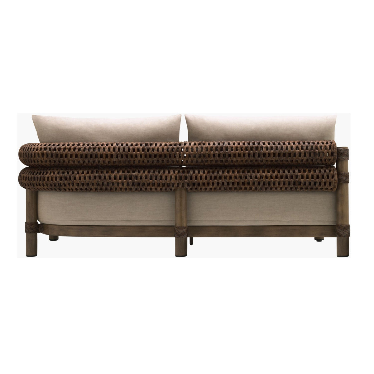 Modern European furniture - Cushioned Wicker Outdoor Right-Armed Sofa - www.oroa.com