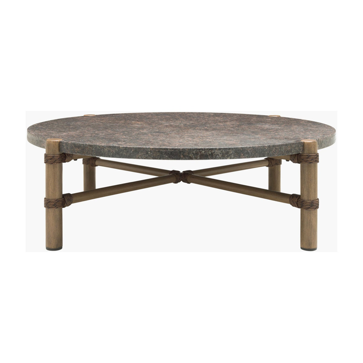 Modern European furniture - Brown Stone Round Outdoor Coffee Table - www.oroa.com