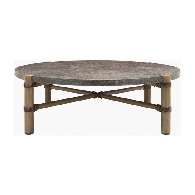 Modern European furniture - Brown Stone Round Outdoor Coffee Table - www.oroa.com