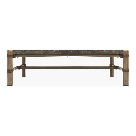 Modern European furniture - Brown Stone Rectangular Outdoor Coffee Table - www.oroa.com