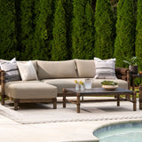 Modern European furniture - Brown Stone Rectangular Outdoor Coffee Table - www.oroa.com