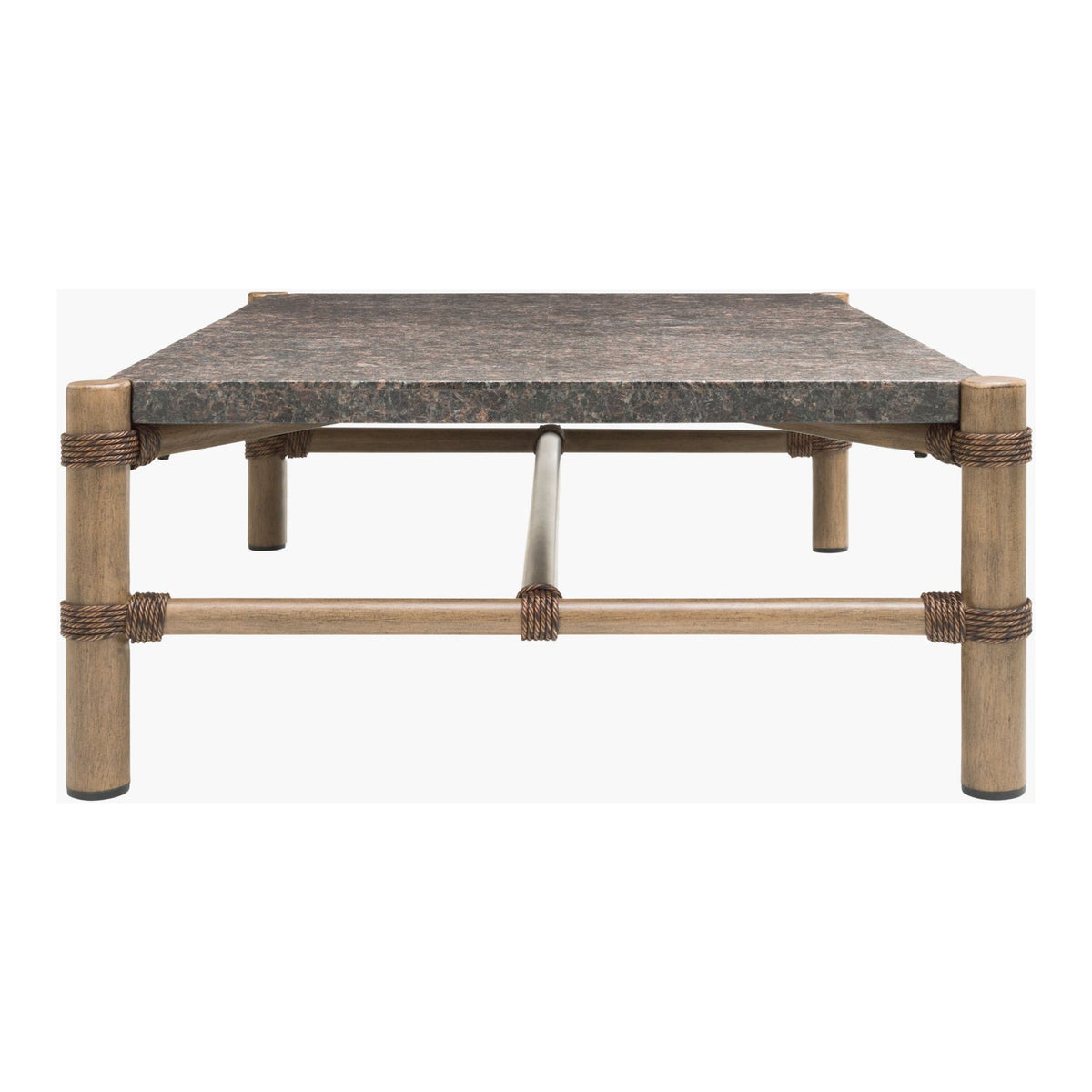 Modern European furniture - Brown Stone Rectangular Outdoor Coffee Table - www.oroa.com