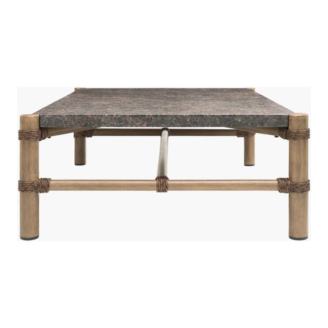 Modern European furniture - Brown Stone Rectangular Outdoor Coffee Table - www.oroa.com