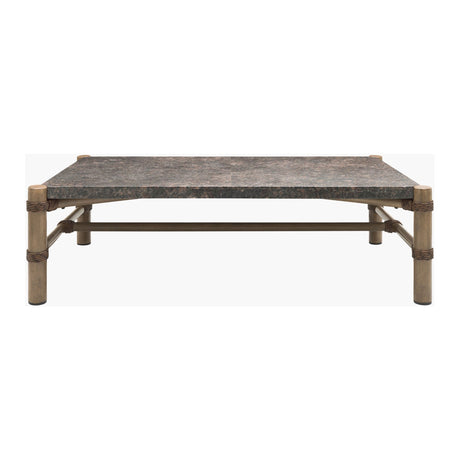 Modern European furniture - Brown Stone Rectangular Outdoor Coffee Table - www.oroa.com