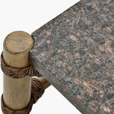 Modern European furniture - Brown Stone Rectangular Outdoor Coffee Table - www.oroa.com