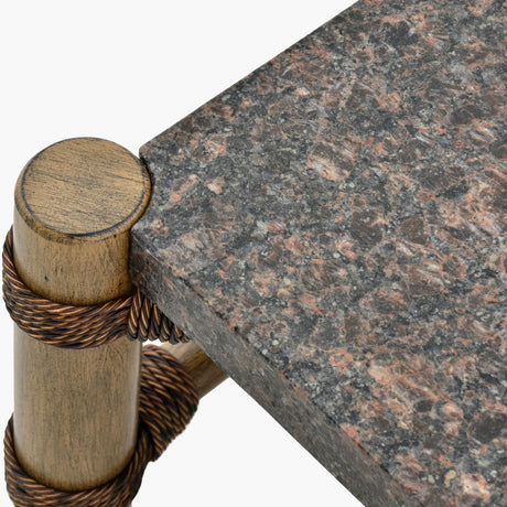 Modern European furniture - Brown Stone Rectangular Outdoor Coffee Table - www.oroa.com