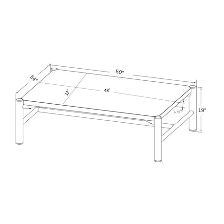 Modern European furniture - Brown Stone Rectangular Outdoor Coffee Table - www.oroa.com