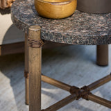 Modern European furniture - Brown Stone Round Outdoor End Table - www.oroa.com
