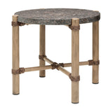 Modern European furniture - Brown Stone Round Outdoor End Table - www.oroa.com
