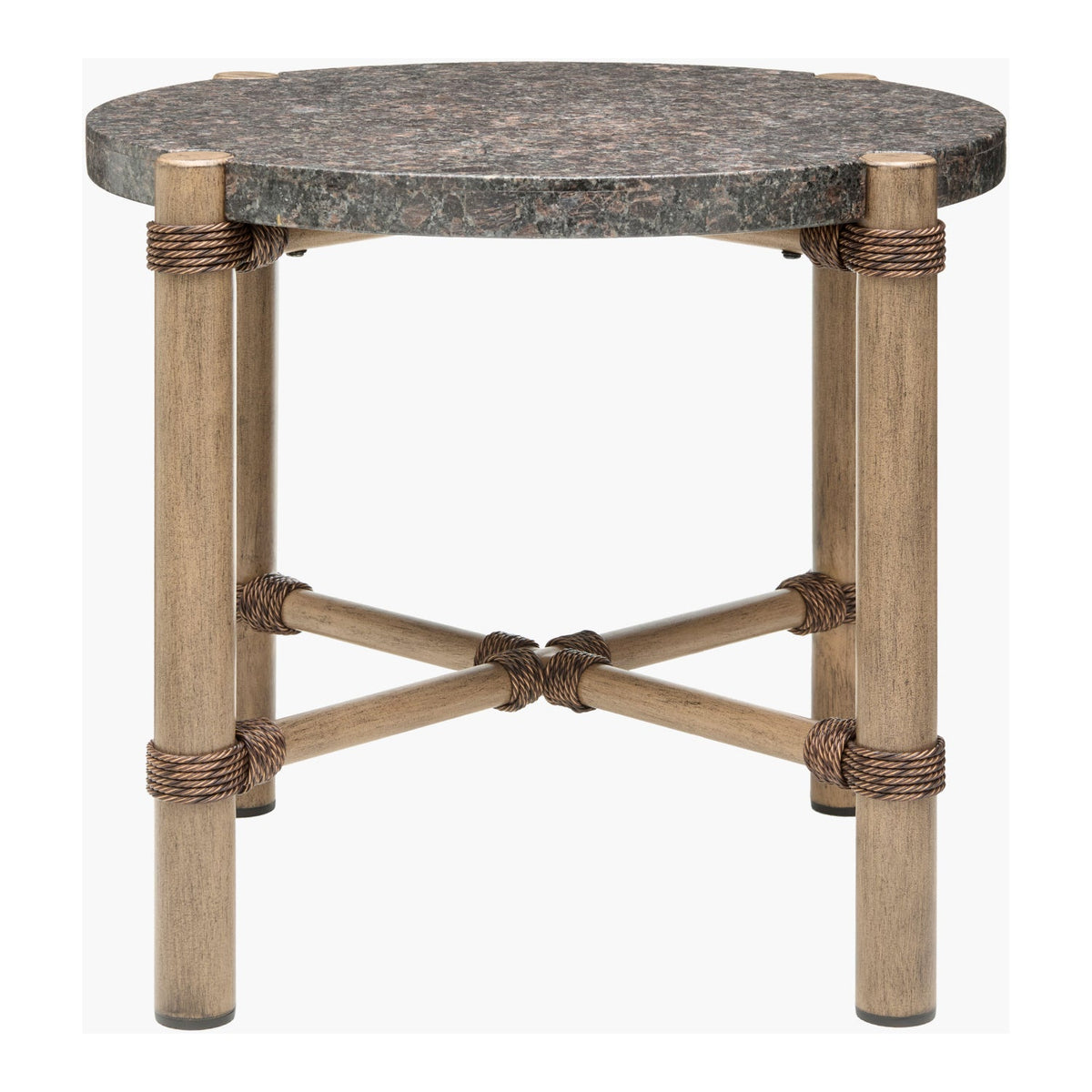 Modern European furniture - Brown Stone Round Outdoor End Table - www.oroa.com