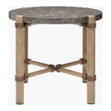Modern European furniture - Brown Stone Round Outdoor End Table - www.oroa.com