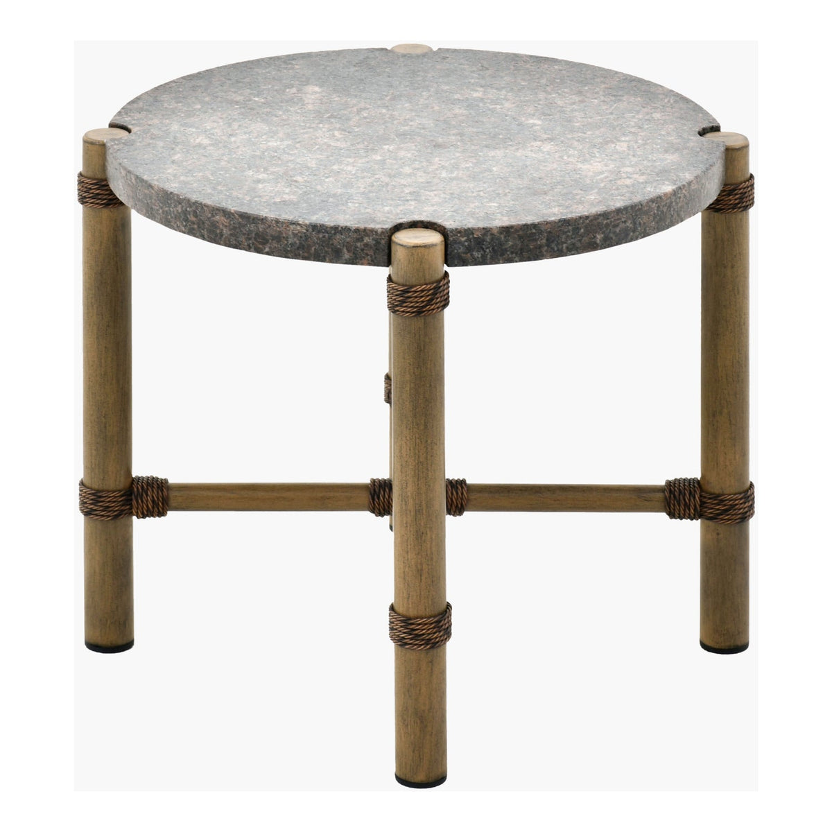 Modern European furniture - Brown Stone Round Outdoor End Table - www.oroa.com