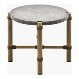 Modern European furniture - Brown Stone Round Outdoor End Table - www.oroa.com