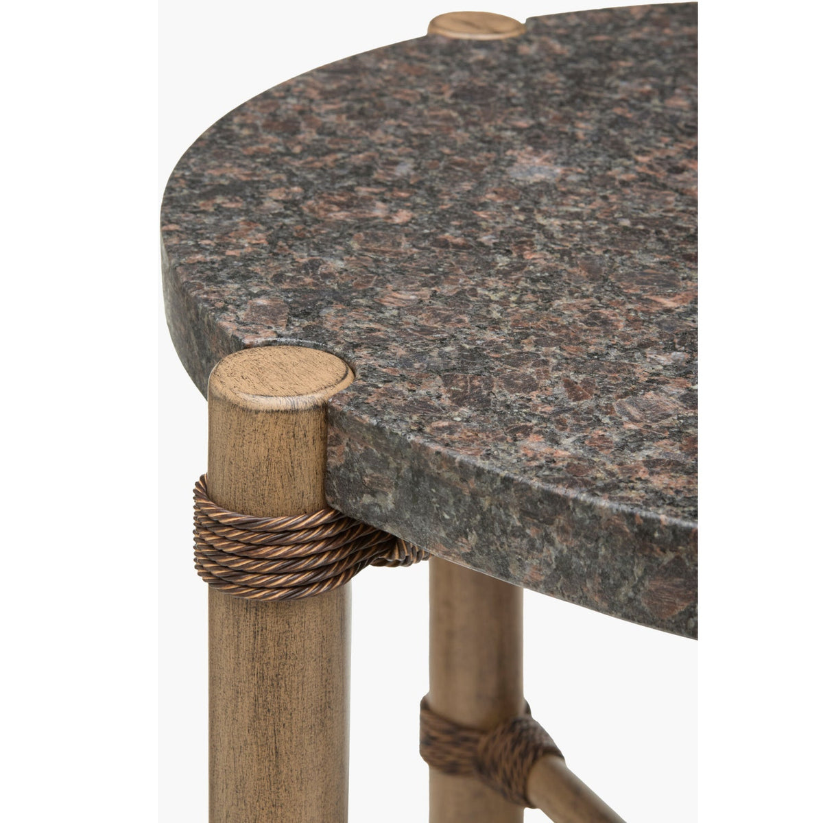 Modern European furniture - Brown Stone Round Outdoor End Table - www.oroa.com