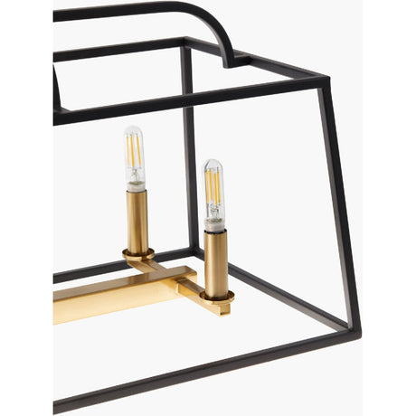 Modern European furniture - Black Iron Framed 6-Light Chandelier - www.oroa.com