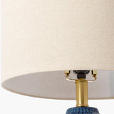 Modern European furniture - Glazed Blue Ceramic Table Lamp - www.oroa.com
