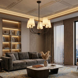 Modern European furniture - White Cotton Shade Chandelier - www.oroa.com