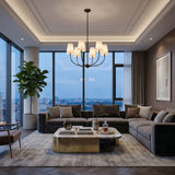 Modern European furniture - White Cotton Shade Chandelier - www.oroa.com