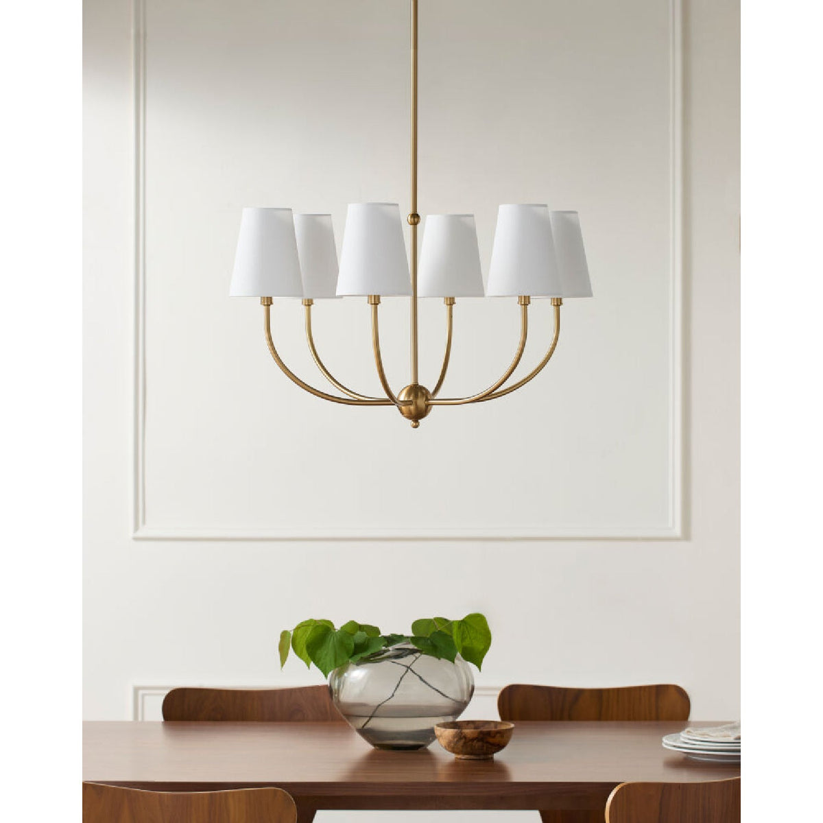 Modern European furniture - White Cotton Shade Chandelier - www.oroa.com