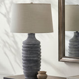 Modern European furniture - Gray Linen Accent Table Lamp L - www.oroa.com