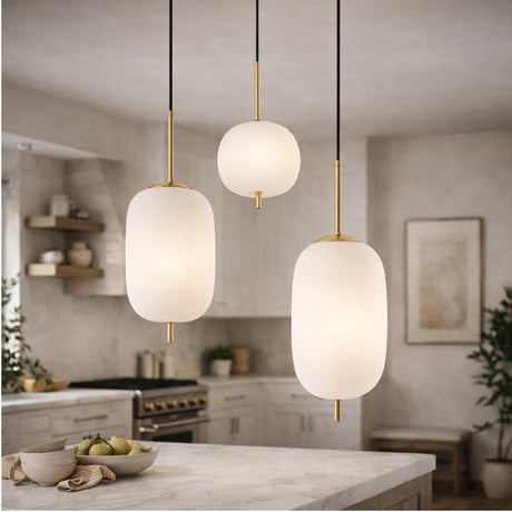 Modern European furniture - 3-Light White Glass Chandelier - www.oroa.com