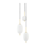 Modern European furniture - 3-Light White Glass Chandelier - www.oroa.com