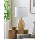 Modern European furniture - Yellow Striped Ceramic Table Lamp - www.oroa.com