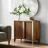 Modern European furniture - Reeded Mango Wood Cabinet - www.oroa.com