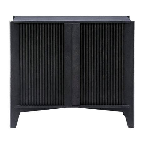 Modern European furniture - Reeded Mango Wood Cabinet - www.oroa.com