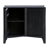 Modern European furniture - Reeded Mango Wood Cabinet - www.oroa.com