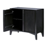 Modern European furniture - Reeded Mango Wood Cabinet - www.oroa.com