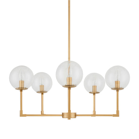 Modern European furniture - 5-Light Clear Glass Chandelier - www.oroa.com