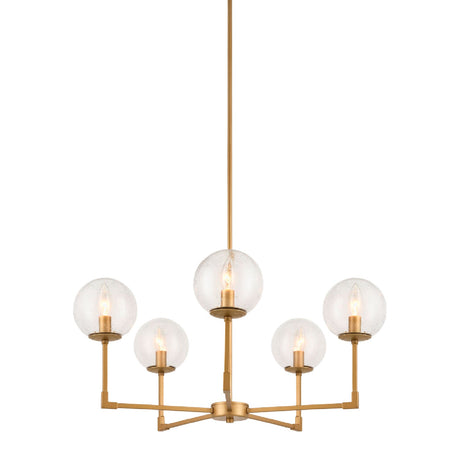 Modern European furniture - 5-Light Clear Glass Chandelier - www.oroa.com