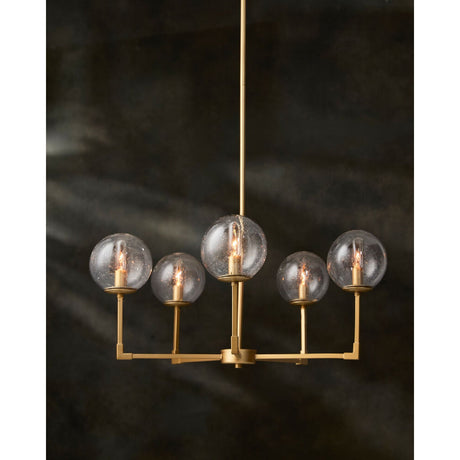 Modern European furniture - 5-Light Clear Glass Chandelier - www.oroa.com
