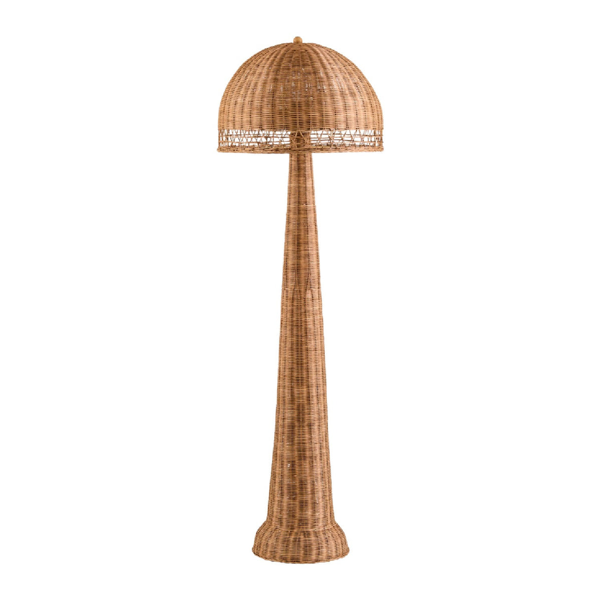 Modern European furniture - Natural Rattan Dome Floor Lamp - www.oroa.com