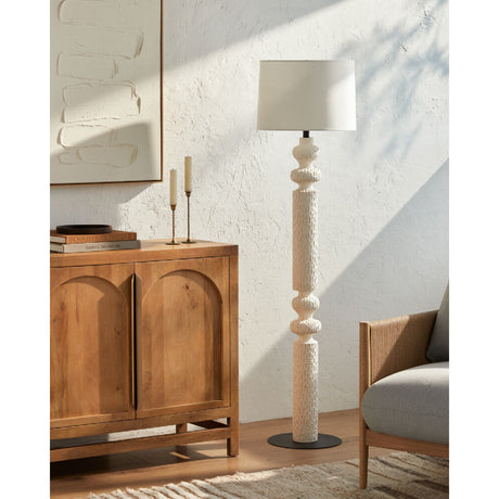 Modern European furniture - Lacquered White Accent Floor Lamp - www.oroa.com