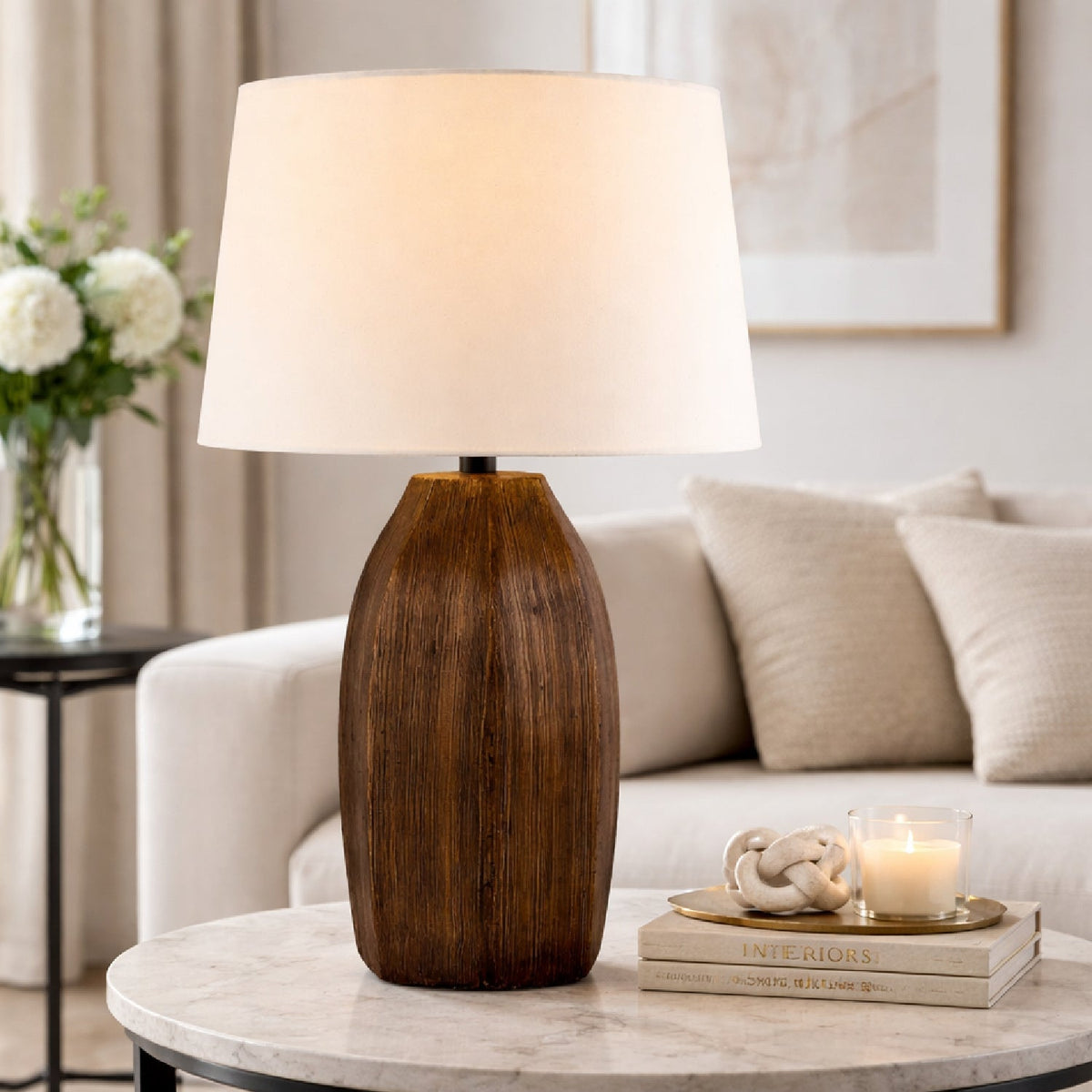 Modern European furniture - Brown Paper Accent Table Lamp - www.oroa.com