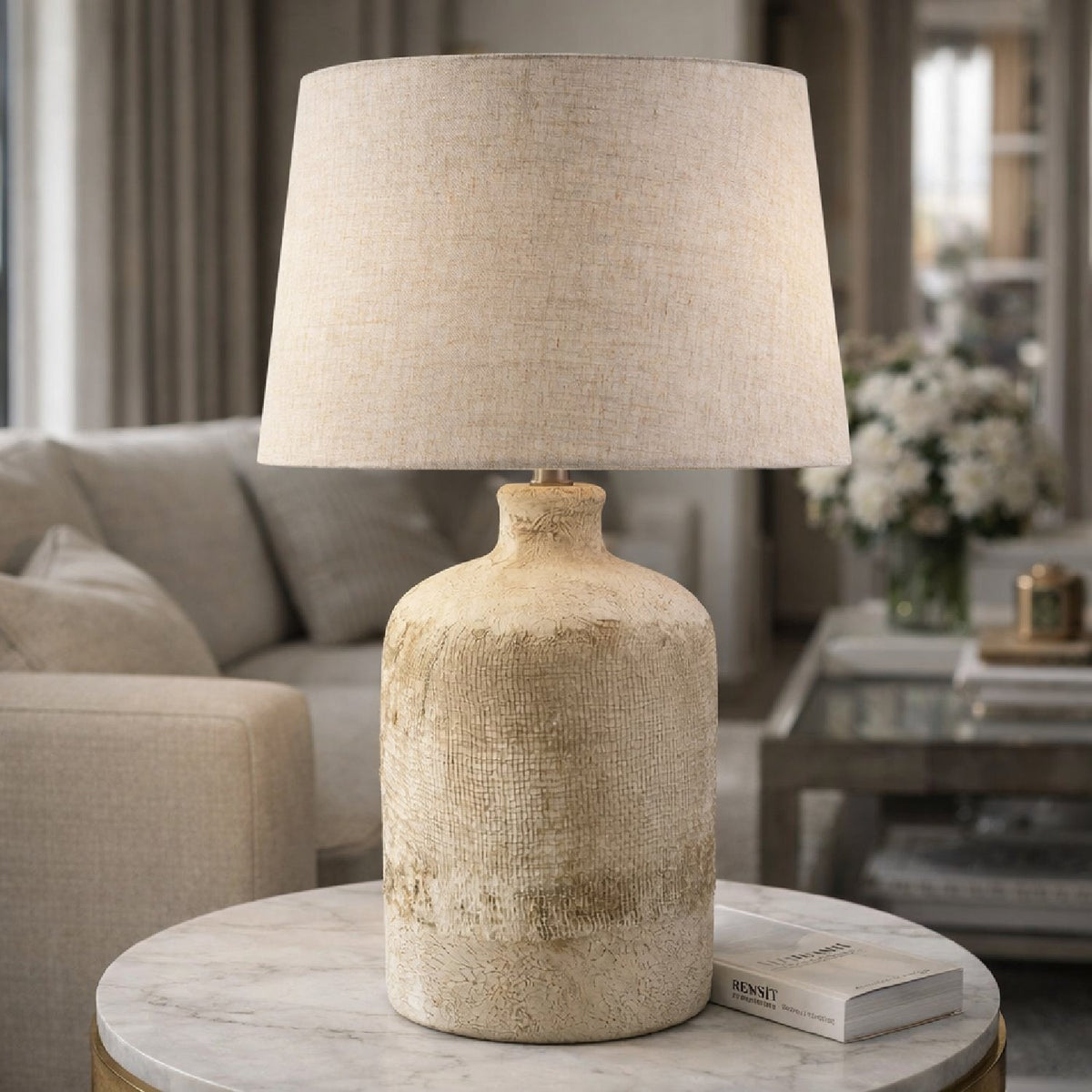Modern European furniture - Gray Ceramic Table Lamp - www.oroa.com